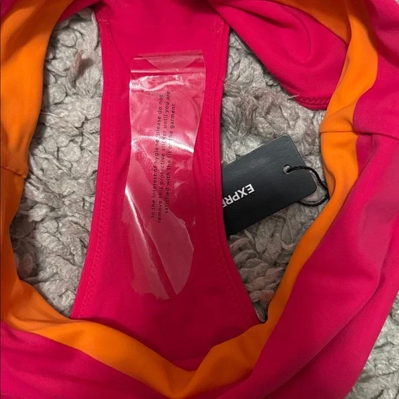 Express Vibrant Pink and Orange Bikini Bottom - Picture 5 of 7